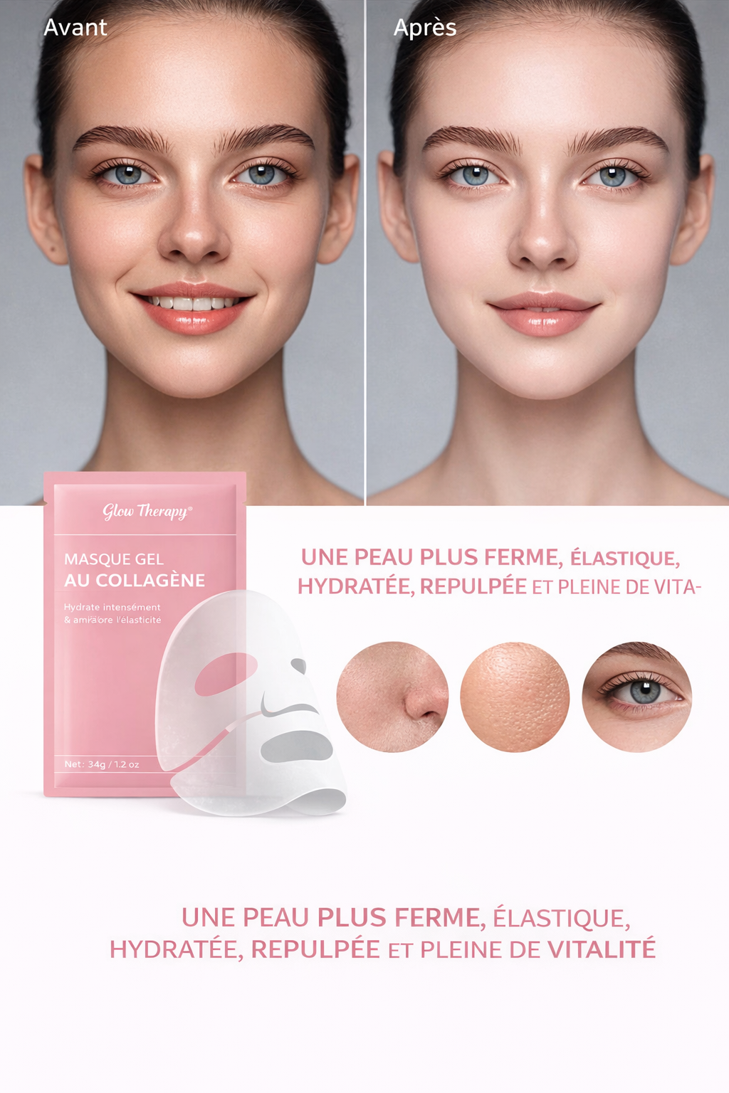 MASQUE GEL COLLAGÈNE HYDRATANT | GLOW THERAPY™
