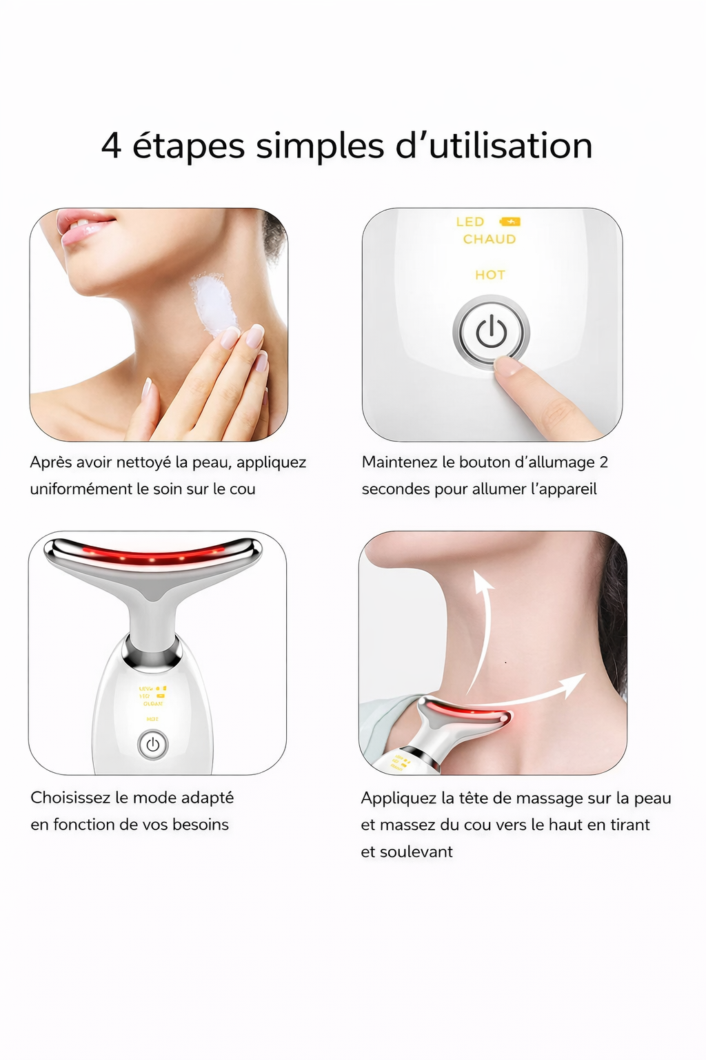 MASSEUR VISAGE ET COU LIFTING LED | GLOW THERAPY™